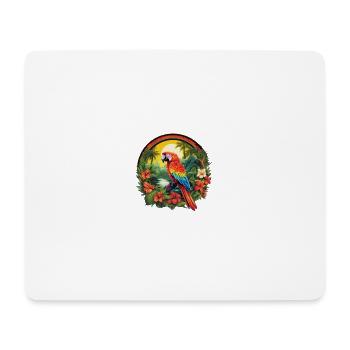 Perroquet tropical - Tapis de souris (format paysage) - blanc - Devant