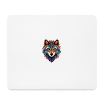 Cercle de loup d’ombre néon - Tapis de souris (format paysage) - blanc - Devant