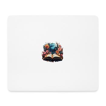 Cercle de fleurs latérales - Tapis de souris (format paysage) - blanc - Devant