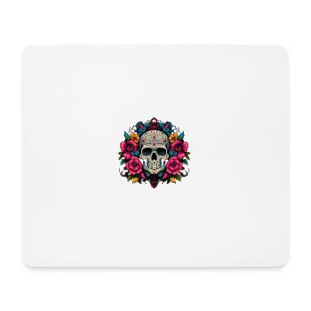 Vibrant Skull Blooms - Mouse Pad (horizontal) - white - Front