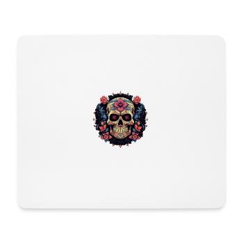 Vibrant Skull Blooms - Mouse Pad (horizontal) - white - Front