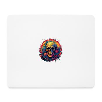 Skull Bloom Burst - Mousepad (Querformat) - Weiß - Vorne