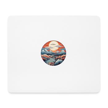 Abstrakte Alpen - Mousepad (Querformat) - Weiß - Vorne
