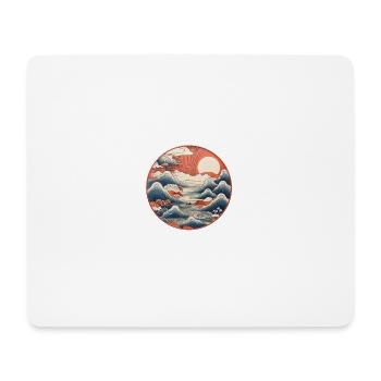 Sonnenaufgang über den Bergen - Mousepad (Querformat) - Weiß - Vorne