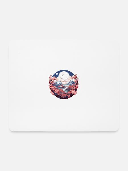 Sakura-Gipfel - Mousepad (Querformat) - Weiß