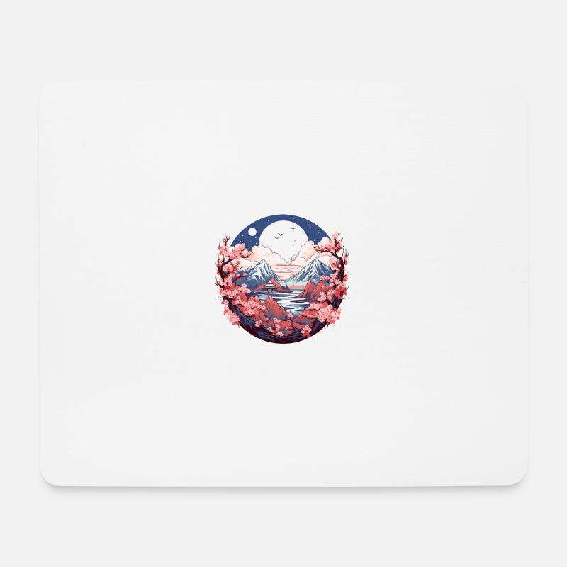 Sakura-Gipfel - Mousepad (Querformat) - Weiß
