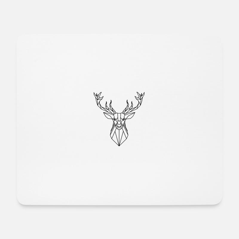 Schlichtes Hirschkopf Design - Mousepad (Querformat) - Weiß