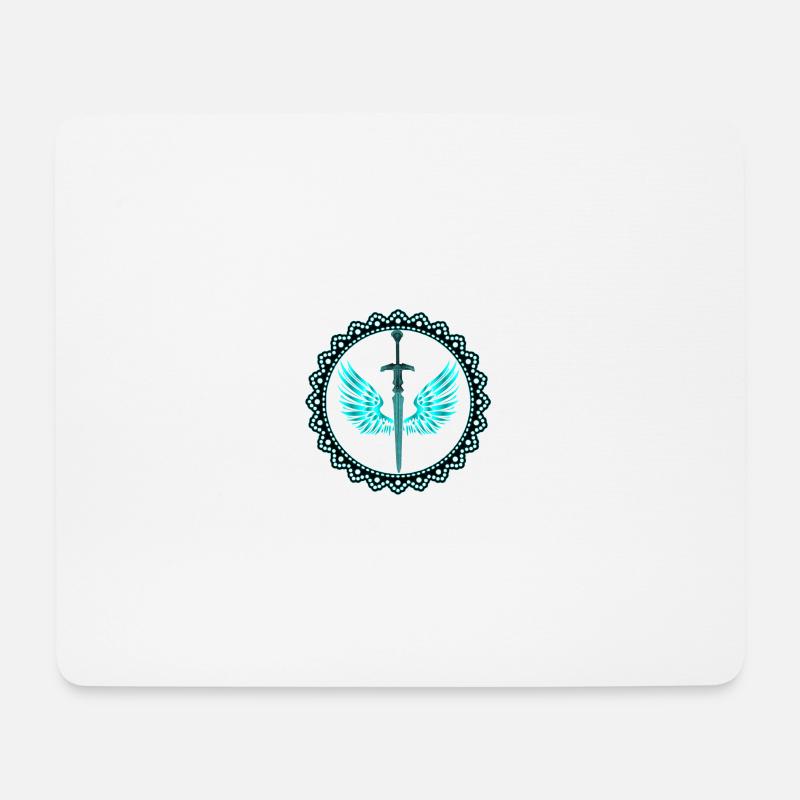 Geflügeltes Schwert - Mousepad (Querformat) - Weiß