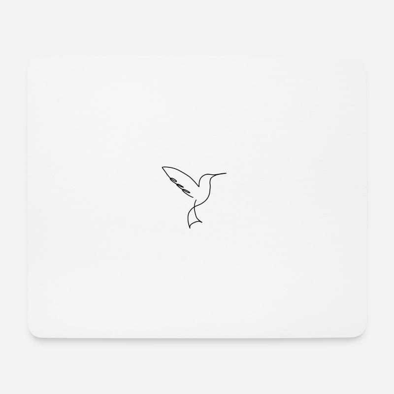 Hummingbird Silhouette - Simple Nature Design - Mouse Pad (horizontal) - white