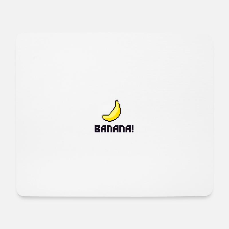 Retro Banane Pixelart - Mousepad (Querformat) - Weiß