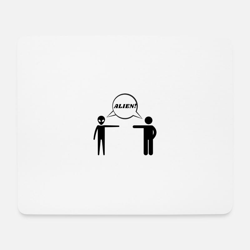 Alien Mensch Aliens Witzig Lustig Geschenk Ufos - Mousepad (Querformat) - Weiß