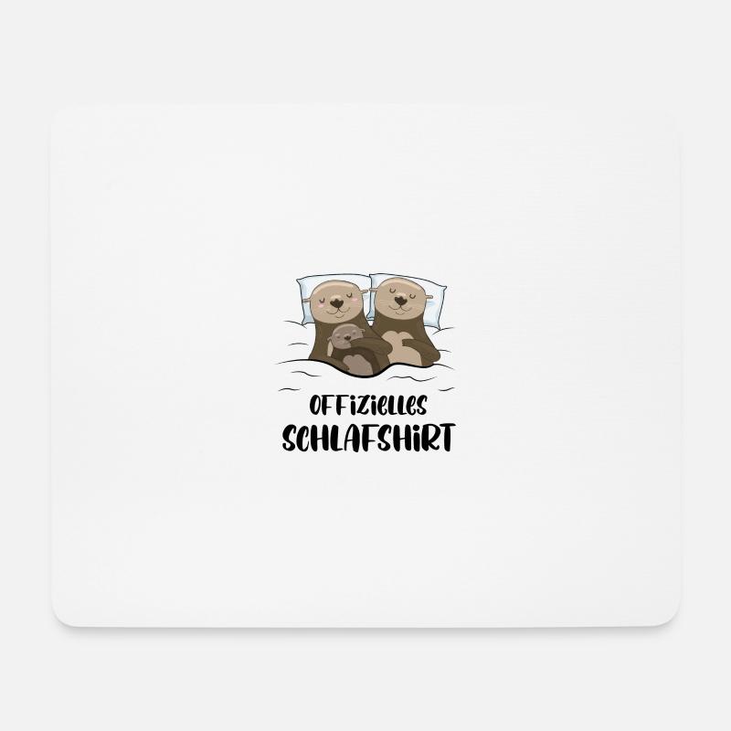 Offizielles Otter Schlafshirt - Mousepad (Querformat) - Weiß