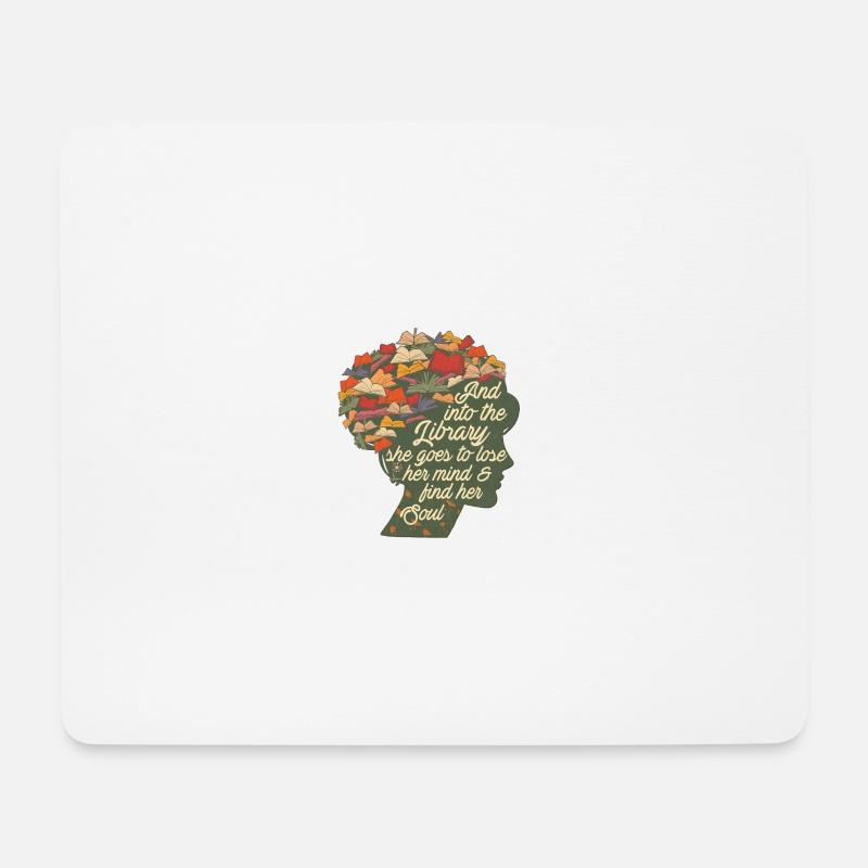 Und in die Bibliothek - Mousepad (Querformat) - Weiß