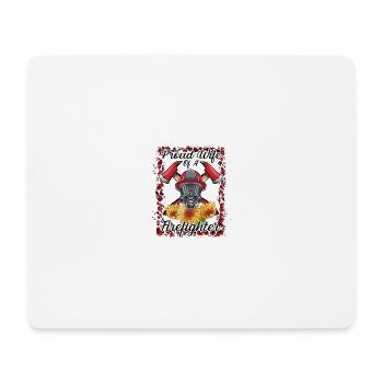 Fière épouse d’un pompier - Tapis de souris (format paysage) - blanc - Devant