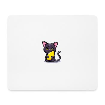 Eine Katze und ihre Mango - Sticker Stil - Mousepad (Querformat) - Weiß - Vorne