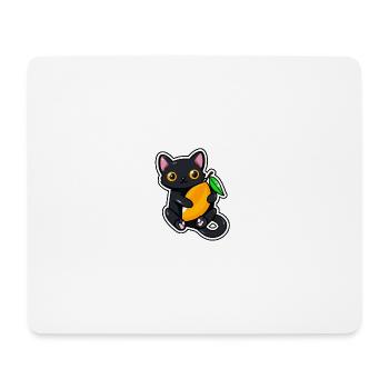 Cat embraces a mango - Mouse Pad (horizontal) - white - Front