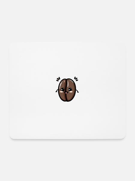 Kawaii Kaffeebohne - Mousepad (Querformat) - Weiß