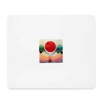 Stiller See in Japan - Mousepad (Querformat) - Weiß - Vorne