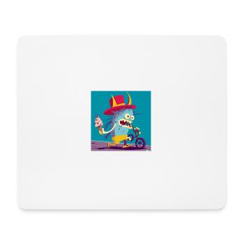 Monster schiebt Fahrrad und isst Eis - Mousepad (Querformat) - Weiß - Vorne