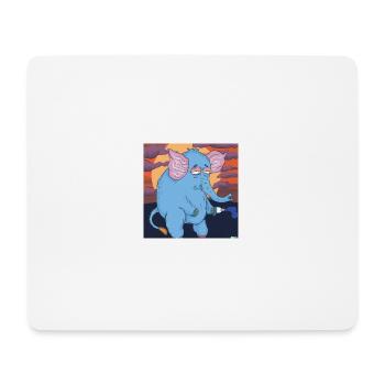 drunken elephant with blue fur and red eyes - Mousepad (Querformat) - Weiß - Vorne
