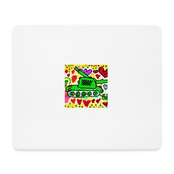 tank shooting hearts on children - Mousepad (Querformat) - Weiß - Vorne