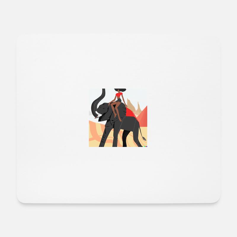 girl riding elephant - Mousepad (Querformat) - Weiß