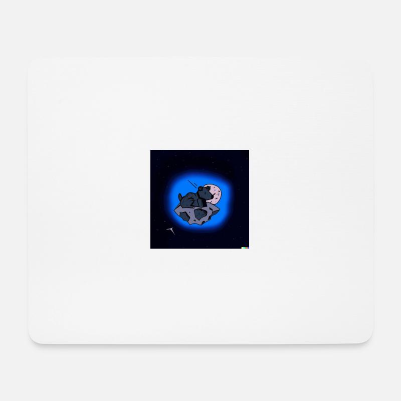 A dog in space - Mousepad (Querformat) - Weiß