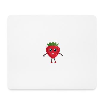 Une fraise super heureuse! - Tapis de souris (format paysage) - blanc - Devant