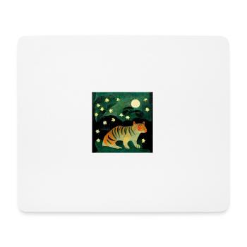 Tiger bei Mondschein - Mousepad (Querformat) - Weiß - Vorne