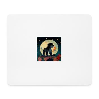 little lion in the moonlight - Mouse Pad (horizontal) - white - Front