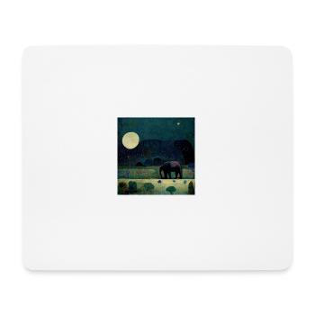 An elephant in the full moon walk - Mouse Pad (horizontal) - white - Front