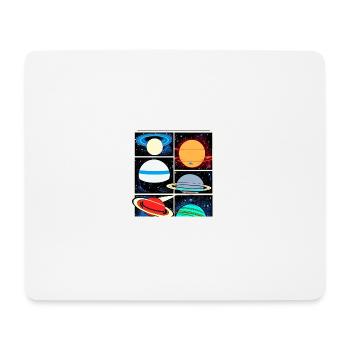 Planeten im Weltraum-Comic-Stil - Mousepad (Querformat) - Weiß - Vorne