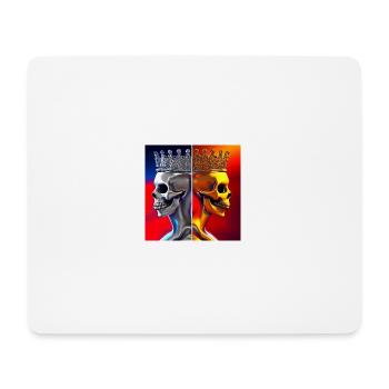 King and Queen Skull Faces - Mouse Pad (horizontal) - white - Front
