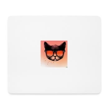 Coole Katze mit einer Sonnenbrille - Mousepad (Querformat) - Weiß - Vorne