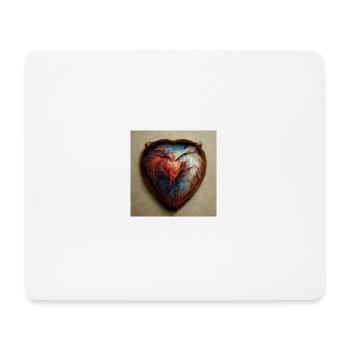 a realistic heart painted by leonardo davinchi - Mousepad (Querformat) - Weiß - Vorne