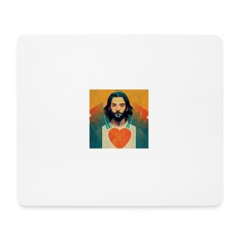 Jesus Love Heart - Mousepad (Querformat) - Weiß - Vorne