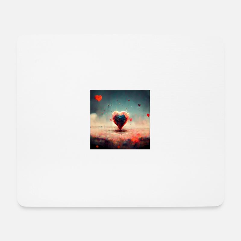 heartbeat of love - Mousepad (Querformat) - Weiß