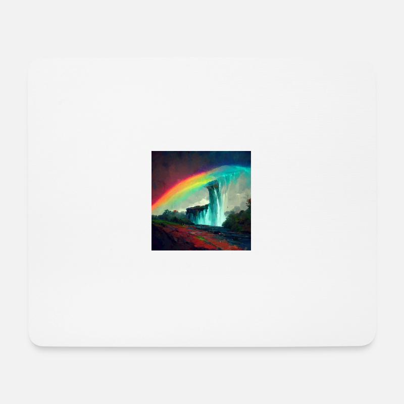 Rainbow watterfall - Mousepad (Querformat) - Weiß