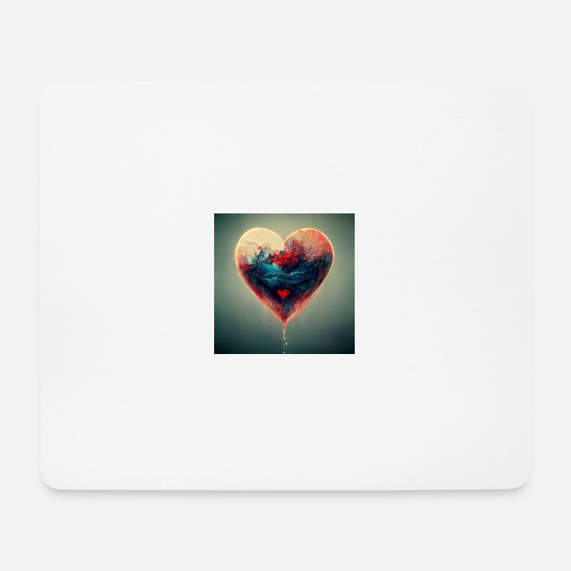 heartbeat of love - Mousepad (Querformat) - Weiß
