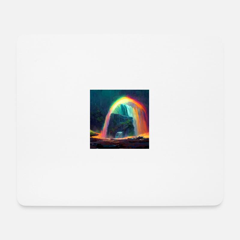 Rainbow watterfall - Mousepad (Querformat) - Weiß