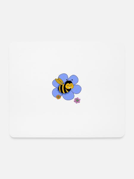 Fette witzige Biene - Mousepad (Querformat) - Weiß