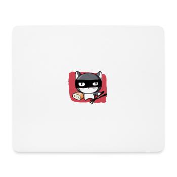 Cat kawaii ninja japanese baguette addicted sushi - Mouse Pad (horizontal) - white - Front