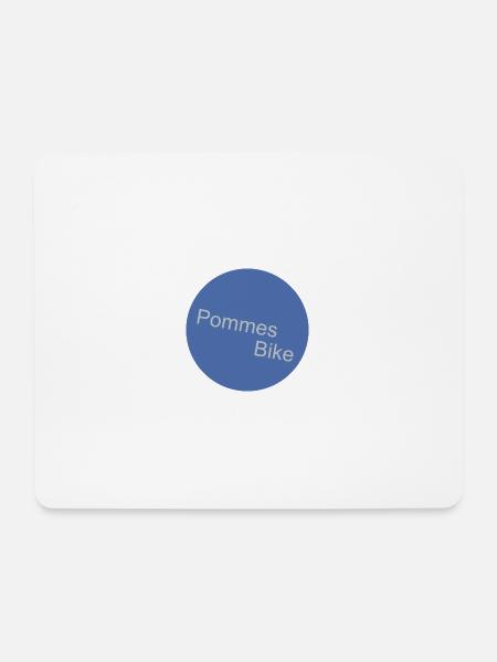 Pommes Bike - Mousepad (Querformat) - Weiß