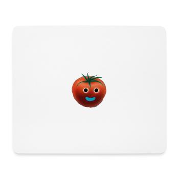 Tomate mit Gesicht - Mousepad (Querformat) - Weiß - Vorne