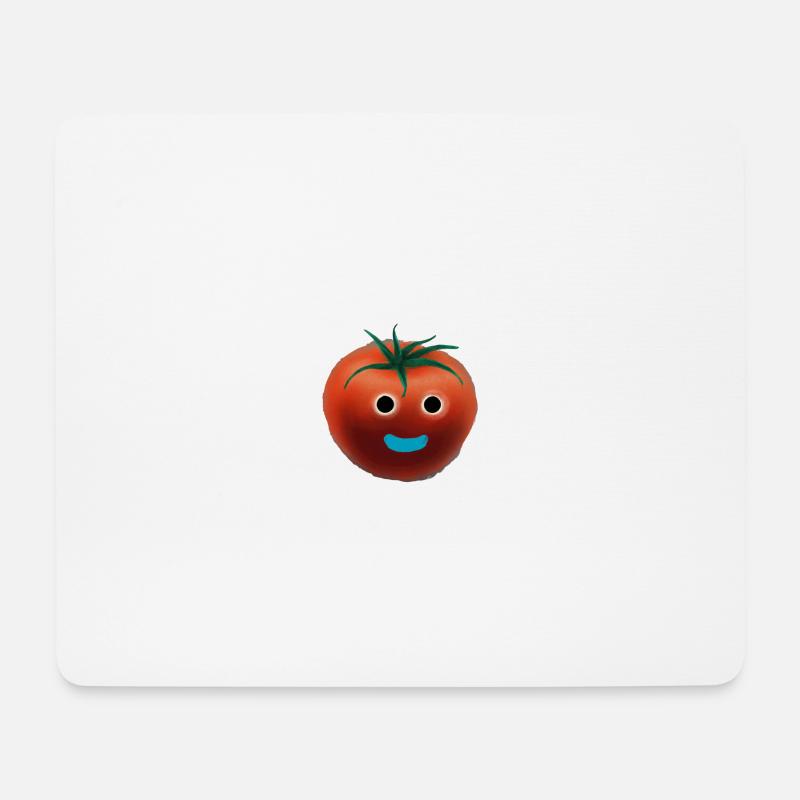 Tomate mit Gesicht - Mousepad (Querformat) - Weiß