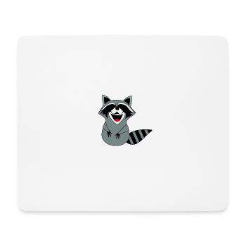 Waschbär Lächeln - Mousepad (Querformat) - Weiß - Vorne