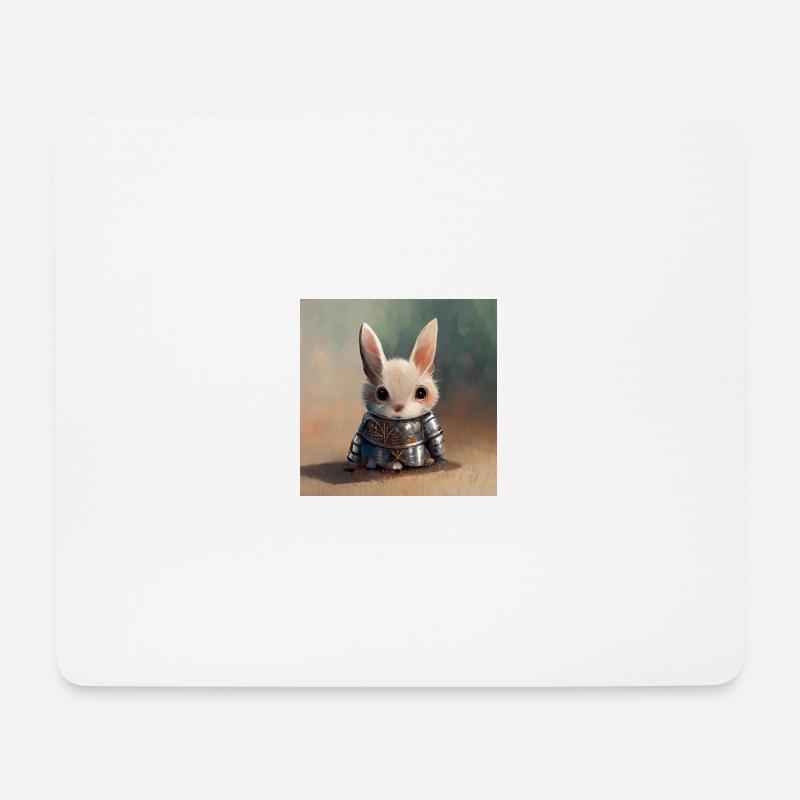 Cute Rabbit Knight 2 Hase - Mousepad (Querformat) - Weiß