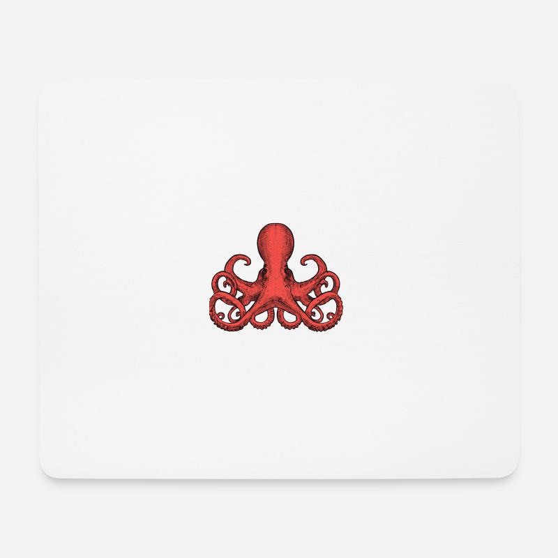 Oktopus-Illustration - Mousepad (Querformat) - Weiß