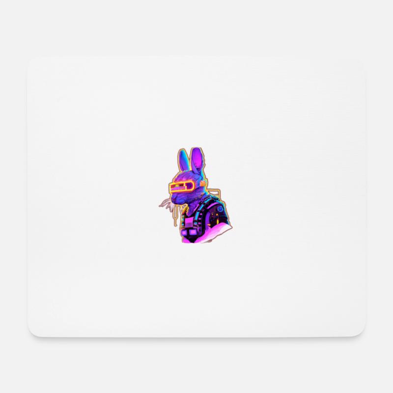 Cyber Rabbit - Mousepad (Querformat) - Weiß