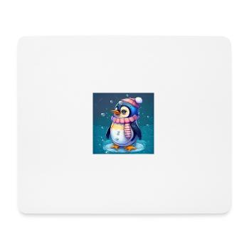 Süßer Weihnachtspinguin - Mousepad (Querformat) - Weiß - Vorne